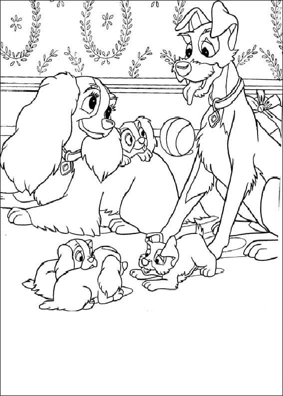 Lady’s Family Coloring Page
