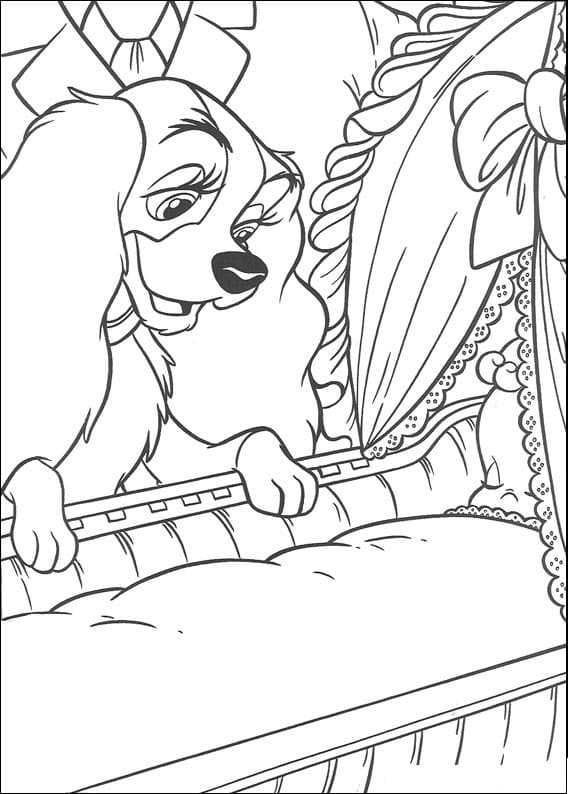 Lady and Baby Coloring Page