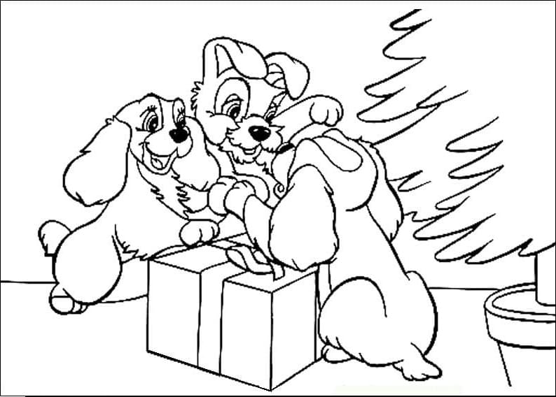 Lady and the Tramp’s Puppies Coloring Page