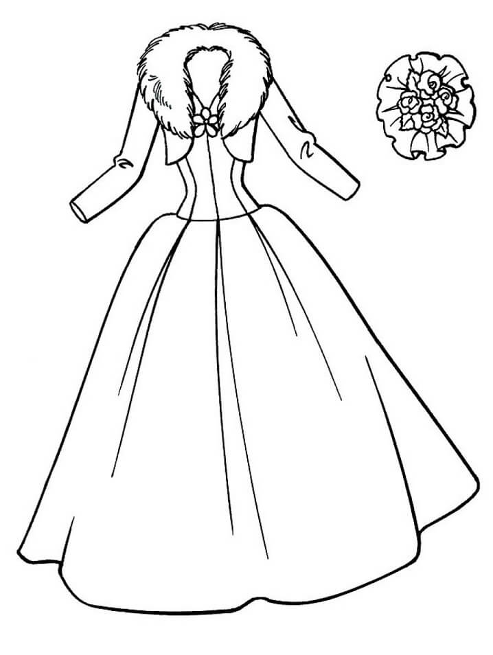 Lady Dress Coloring Page