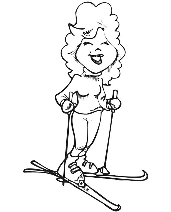 Lady Skiing