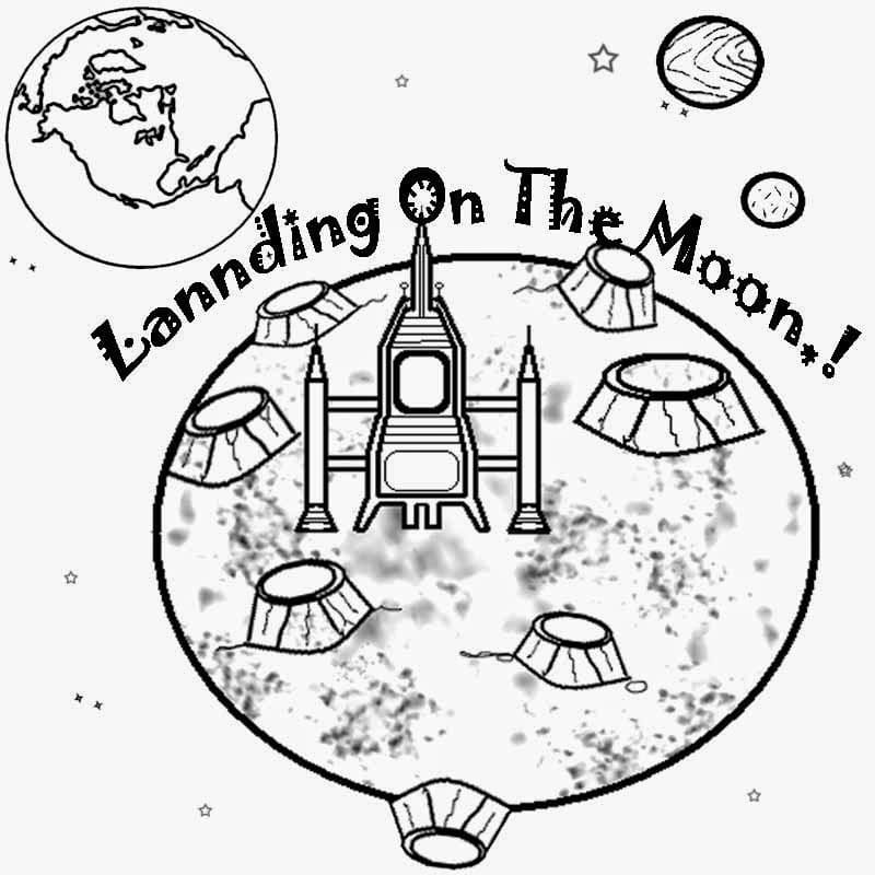 Landing on the Moon Coloring Page