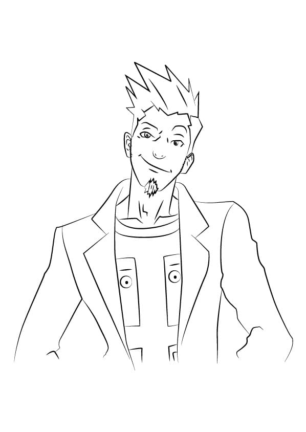Larry Butz from Ace Attorney Coloring Page
