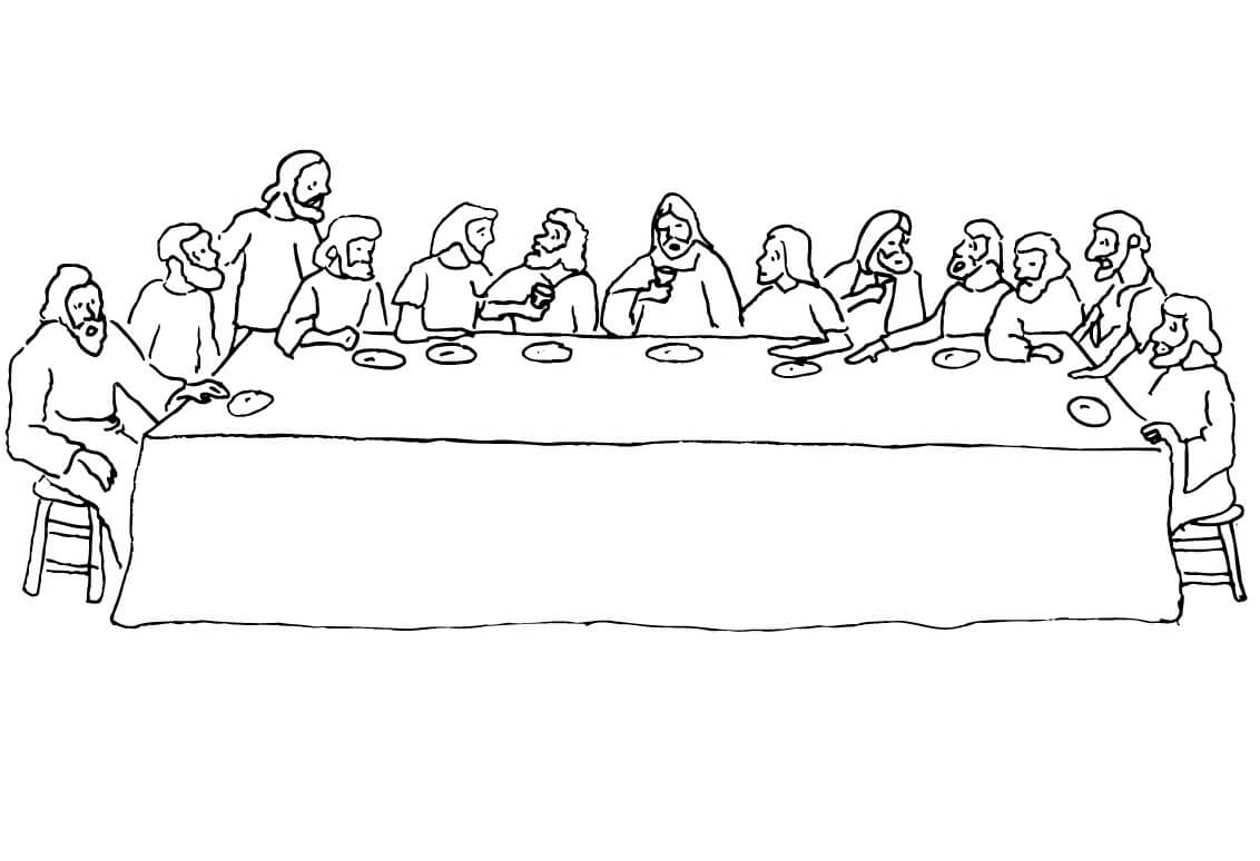Cool Last Supper 1 Coloring Page