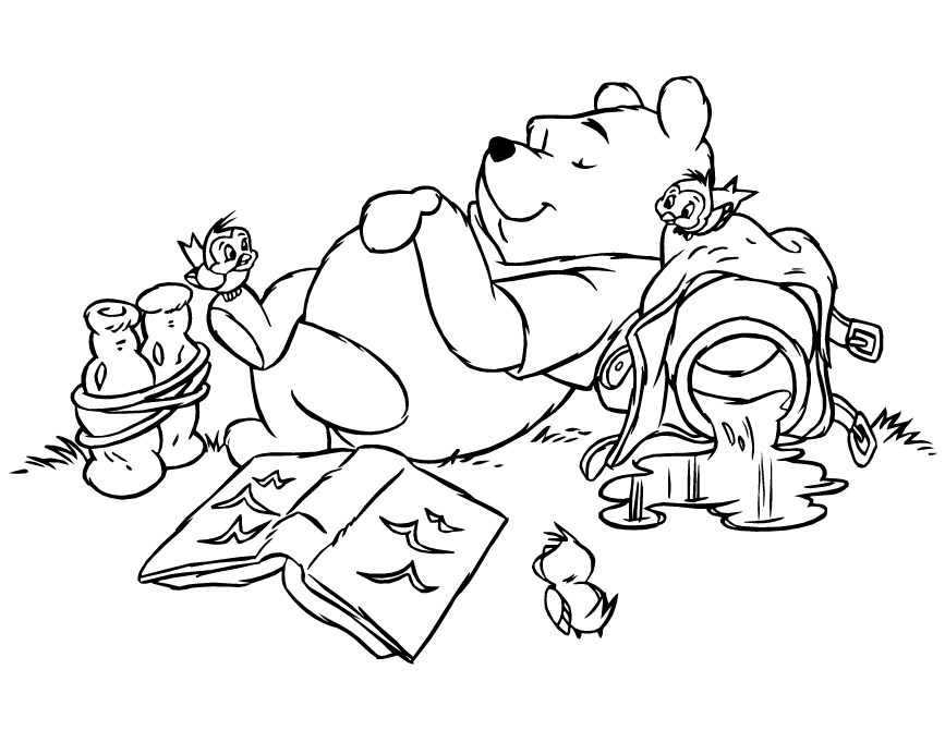 Lazy Winnie The Pooh Sb6d1 Coloring Page
