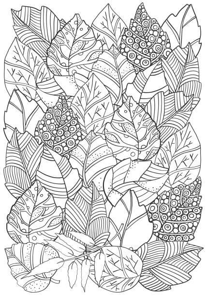 Leaves Autumn Coloring Page