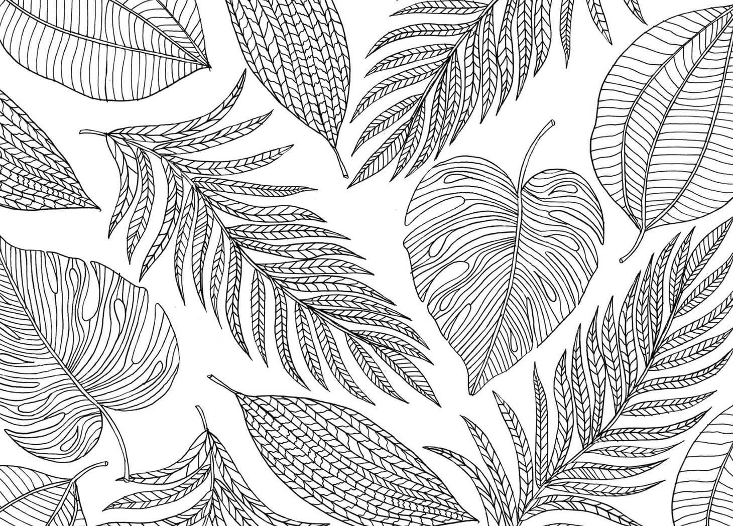 Leaves Mindfulness For Kids Coloring Page