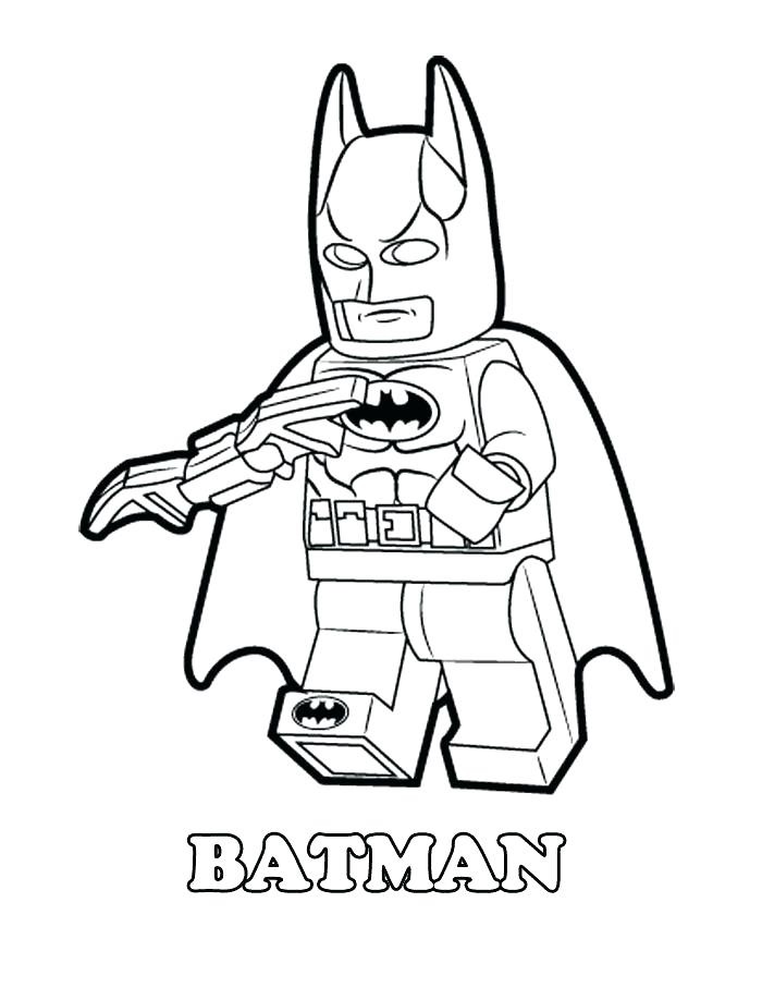 Lego Batman Holding Batarang Coloring Page