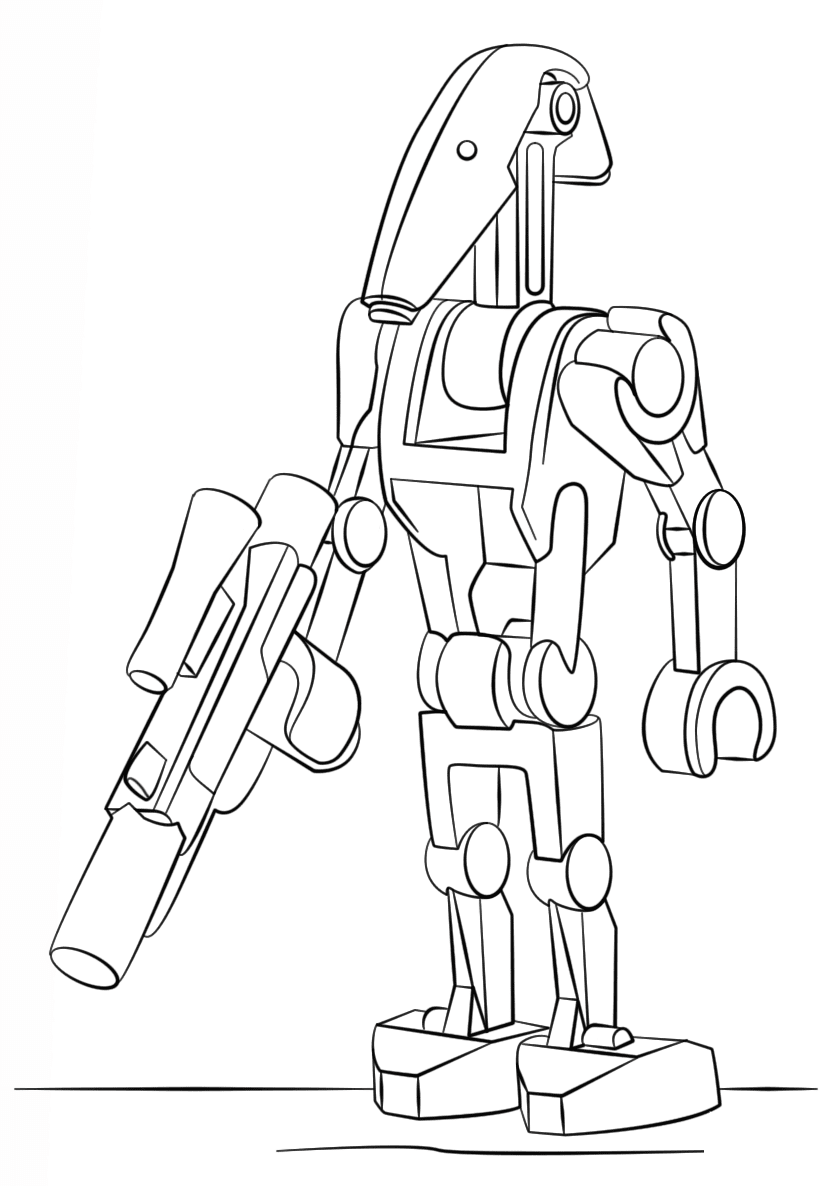 Lego Battle Droid Star Wars Coloring Page