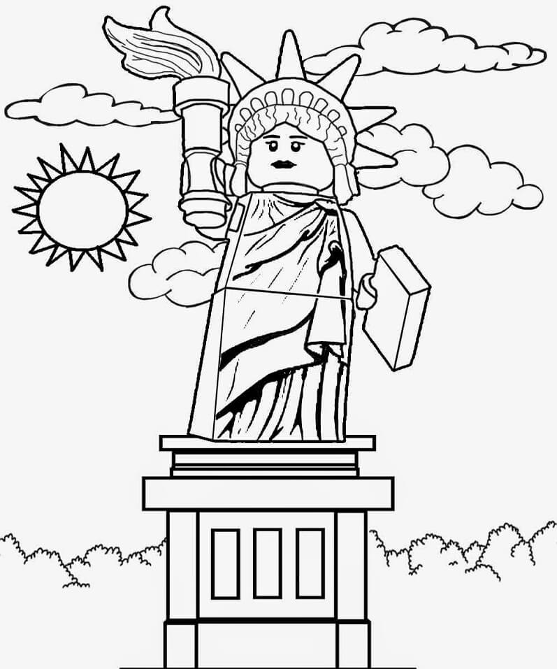 Lego City Statue of Liberty Coloring Page