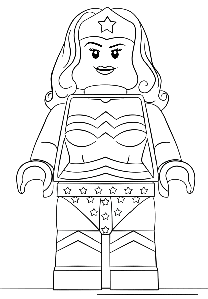 Lego DC Wonder Woman Coloring Page