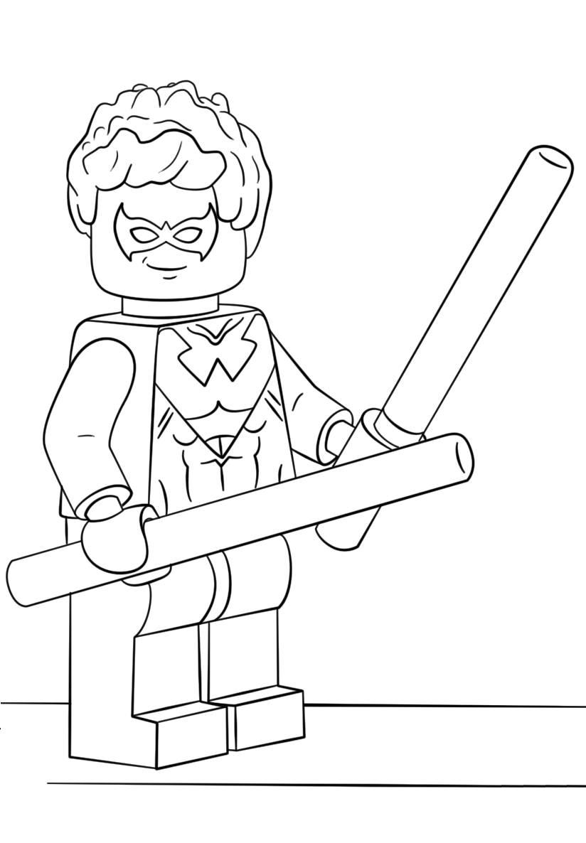 Lego Dick Grayson Coloring Page