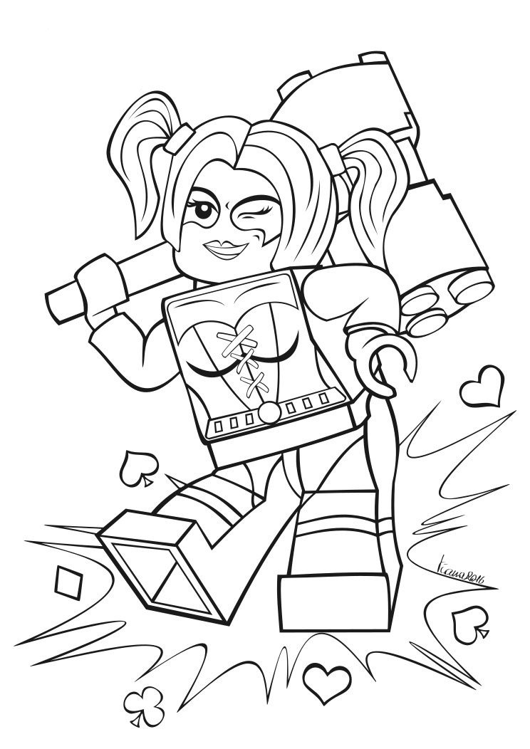 Lego Harley Quinn Coloring Page