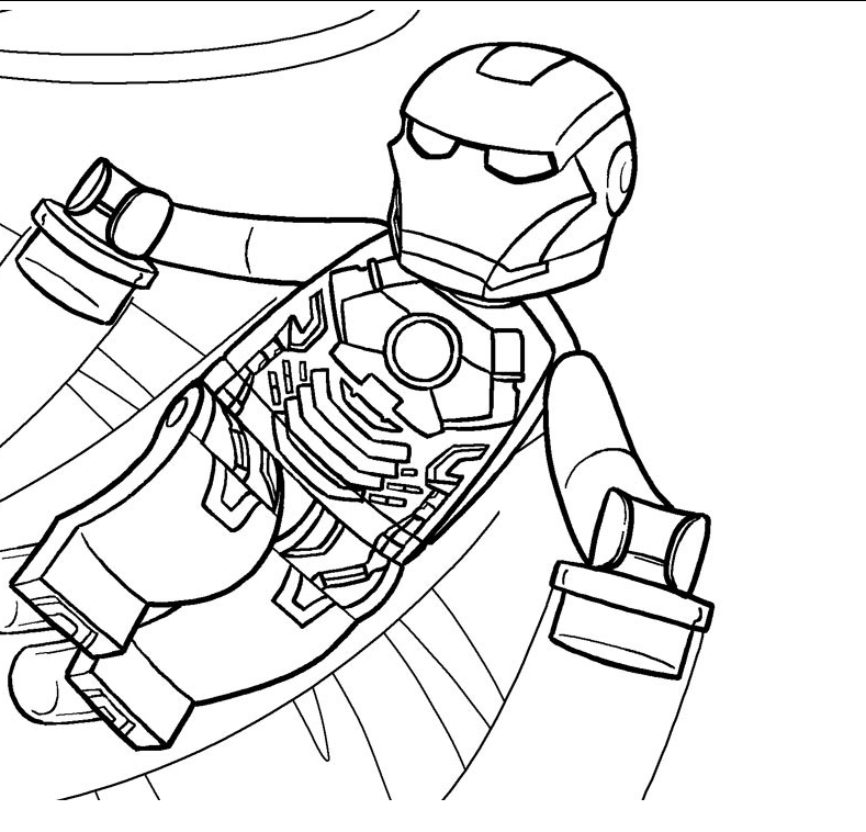 Lego Iron Man Flying Coloring Page