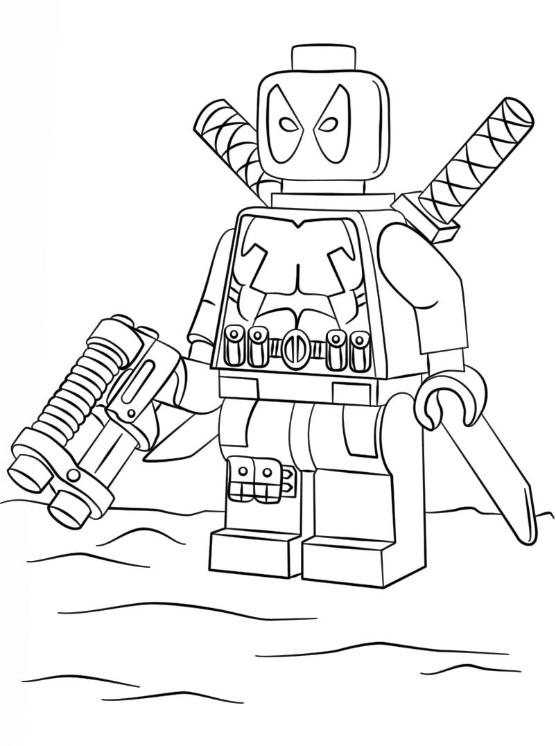 Lego Marvel Deadpool Coloring Page