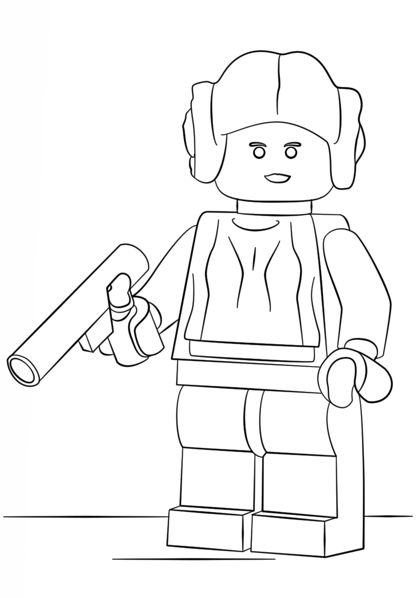 Lego Princess Leia Coloring Page