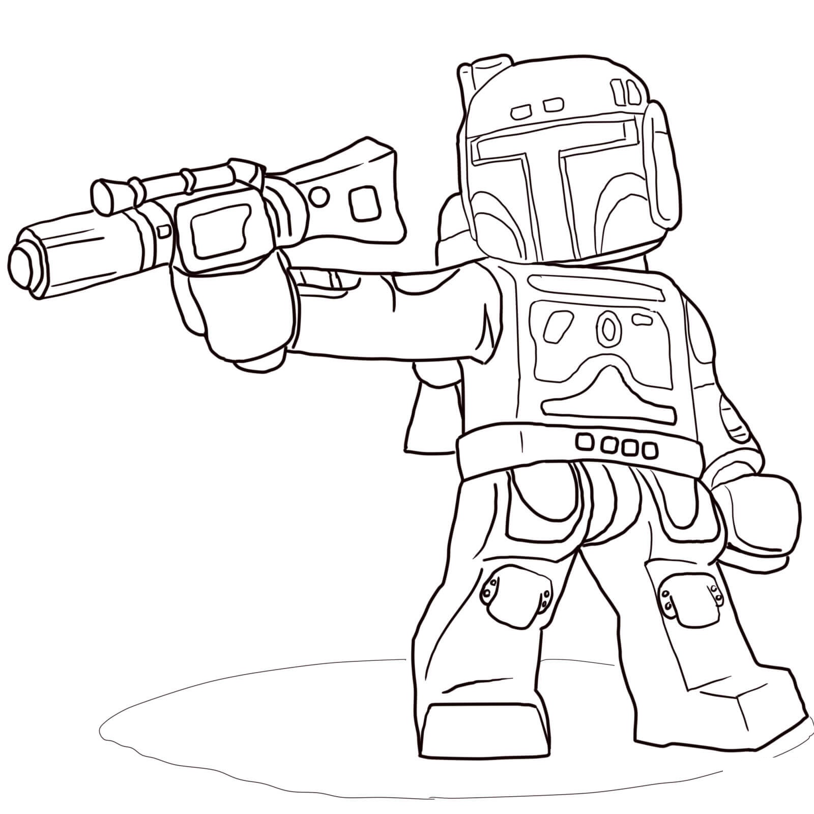 Lego Star Wars Boba Fett Coloring Pages   Coloring Cool