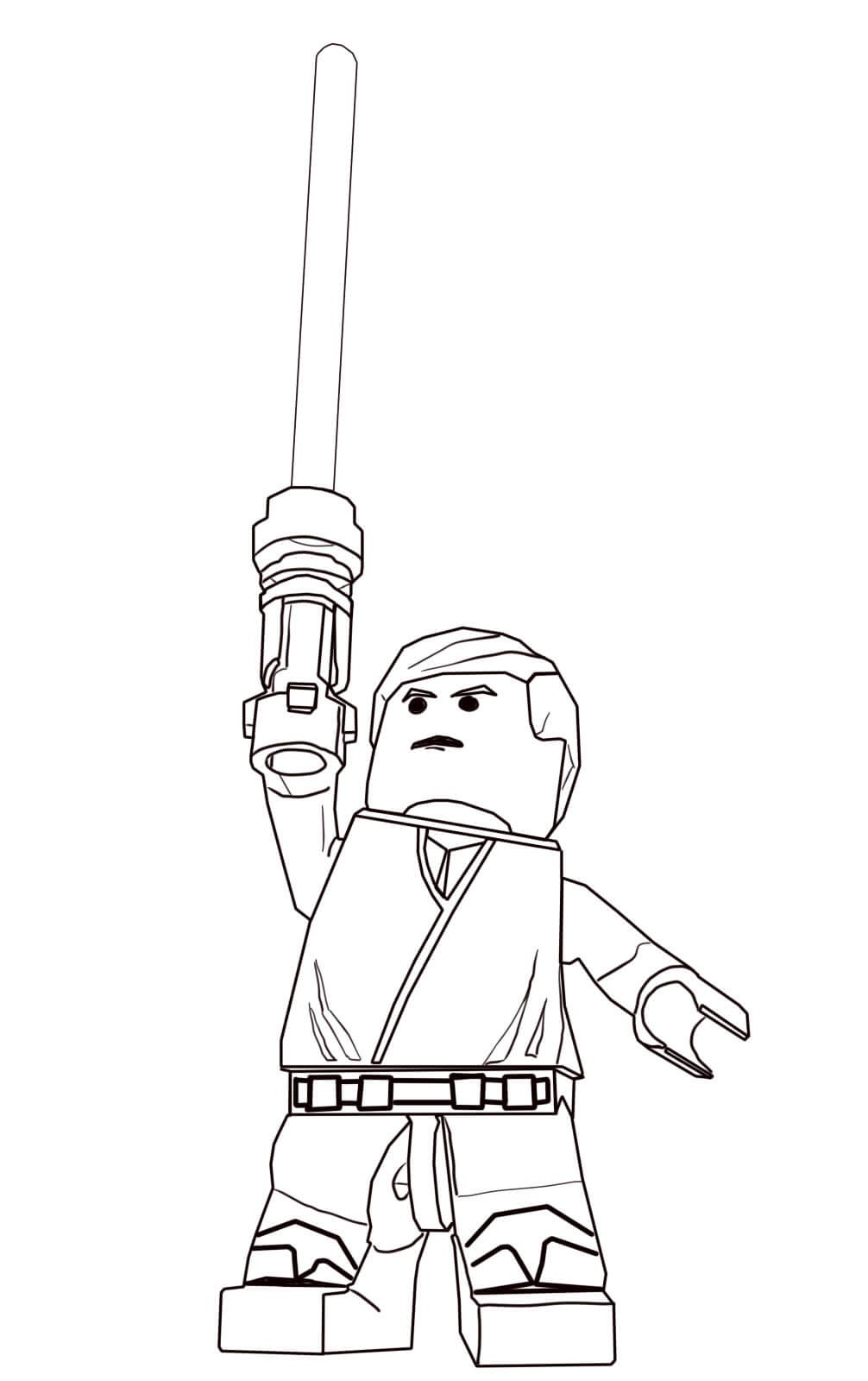 Lego Star Wars Luke Skywalker Coloring Page