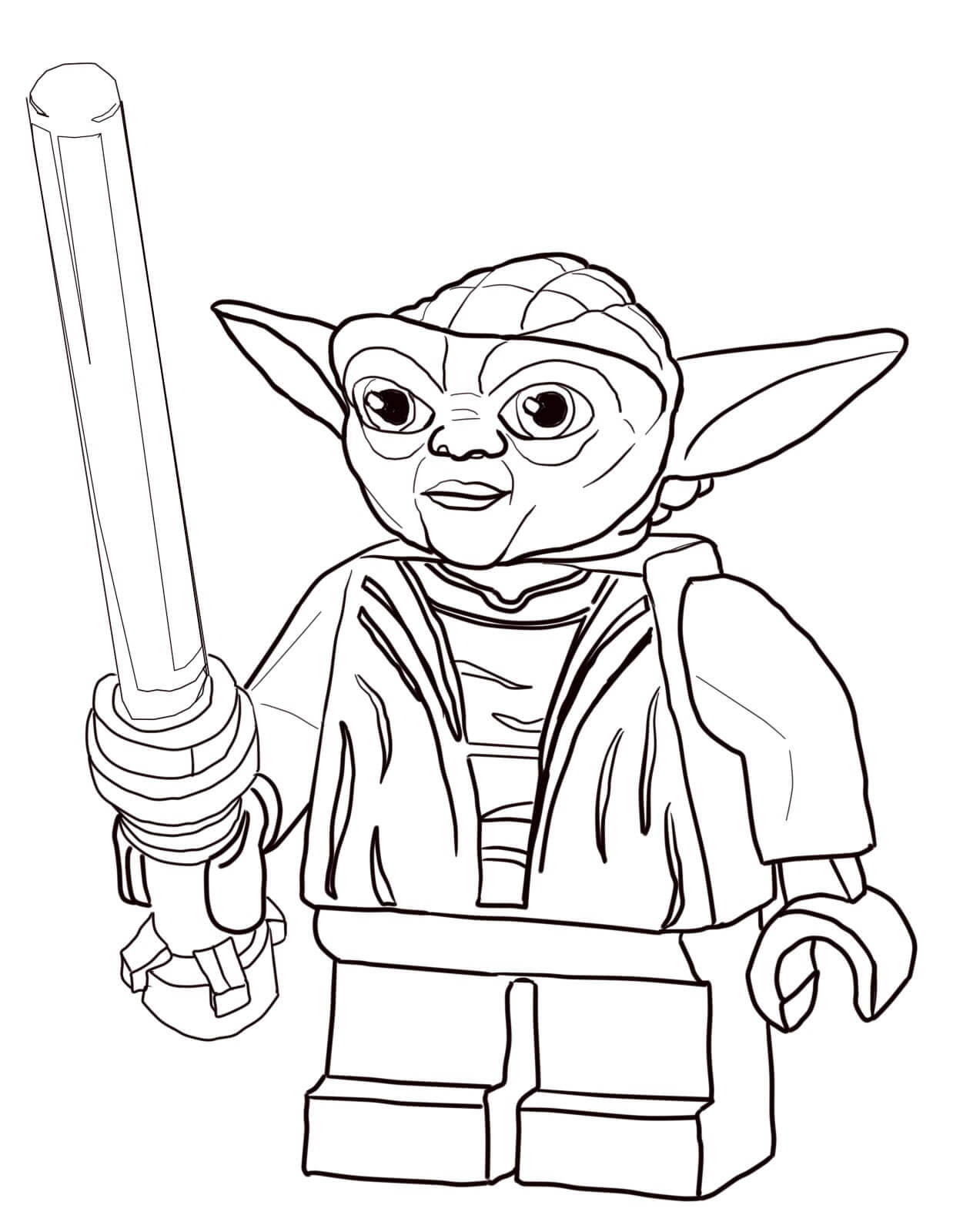 Lego Star Wars Master Yoda Coloring Page