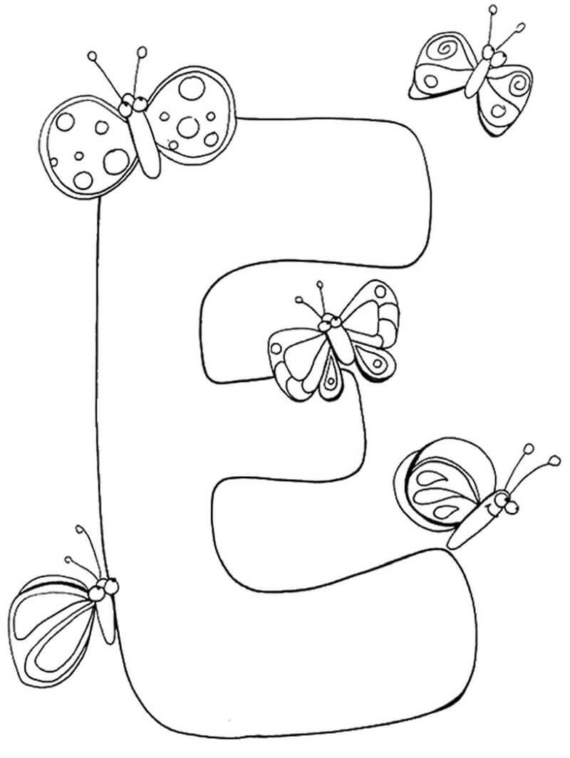 Letter E 11 Coloring Page