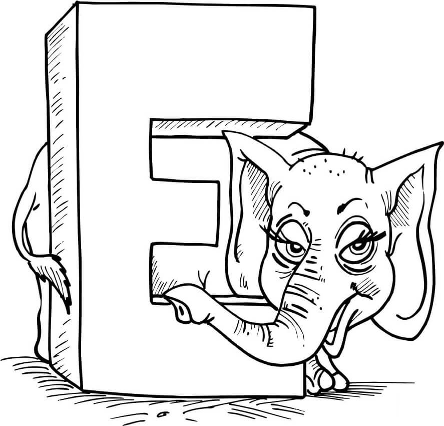 Letter E 2 Coloring Page