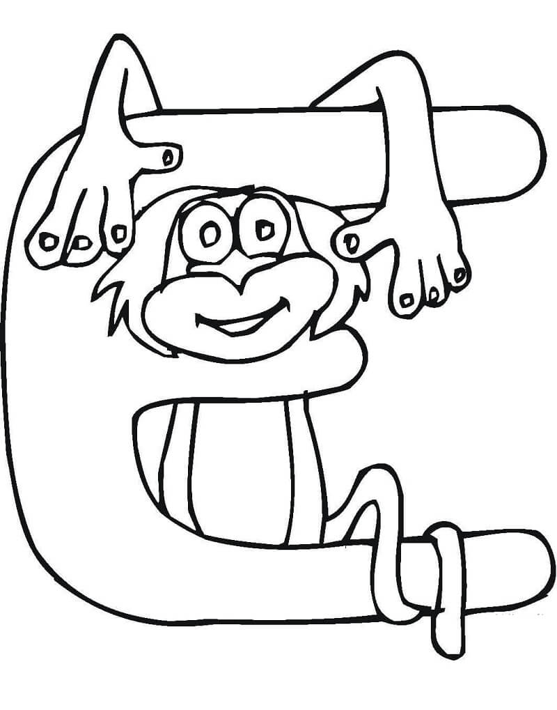 Letter E 3 Coloring Page