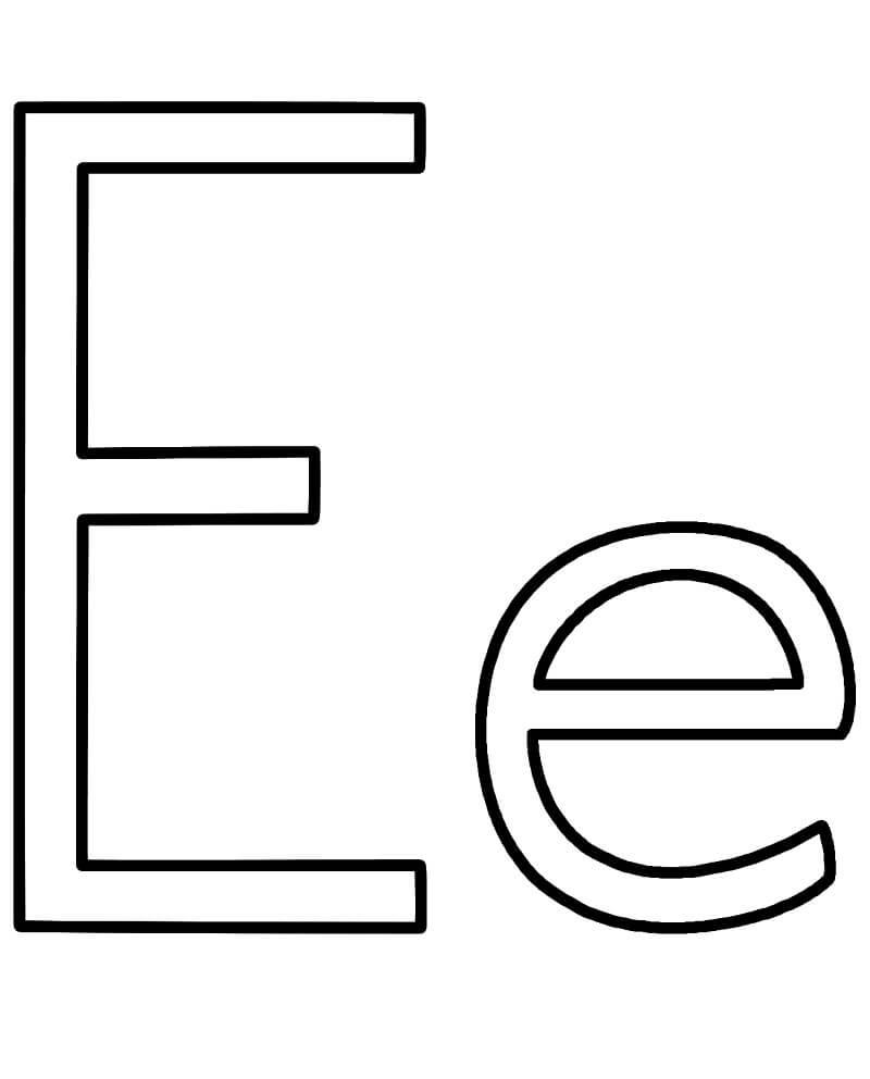Letter E 4 Coloring Page