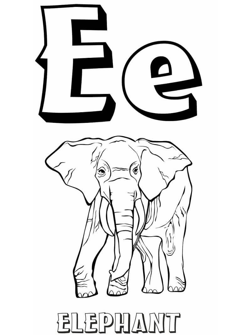 Letter E 6 Coloring Page
