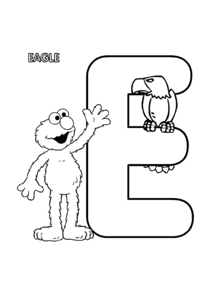 Letter E 9 Coloring Page