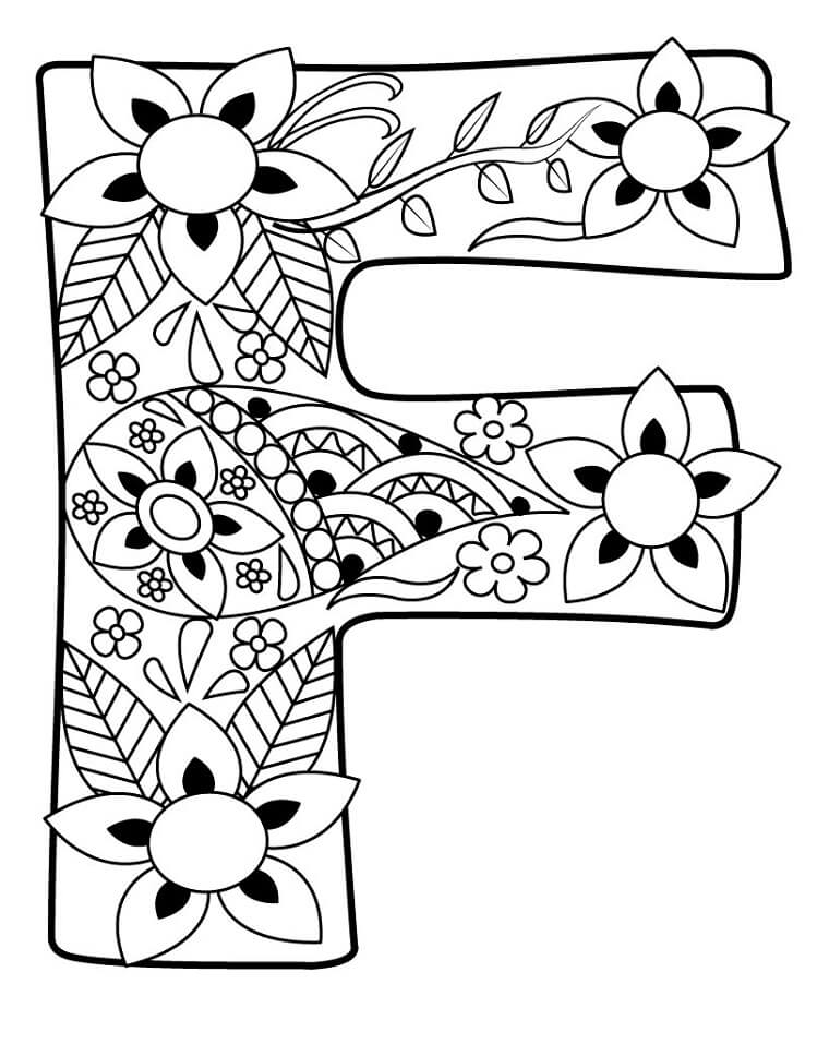 Letter F 2 Coloring Page