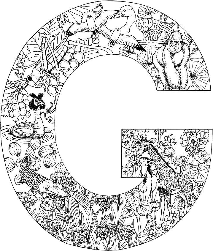 Letter G 7 Coloring Page