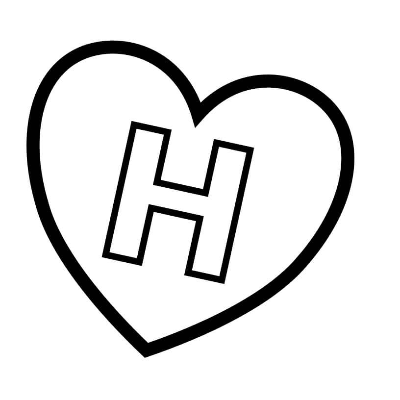 Letter H 2 Coloring Page