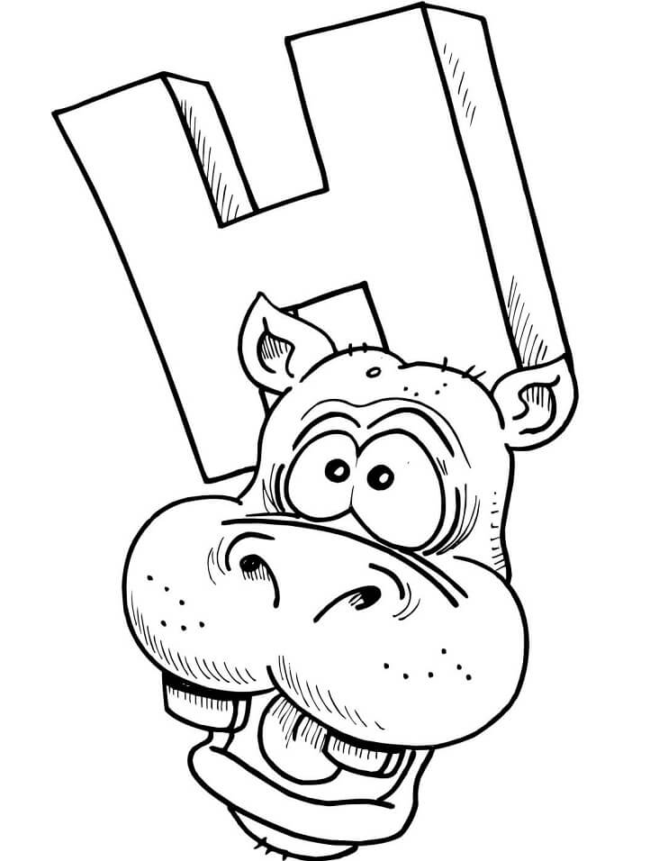 Letter H 5 Coloring Page