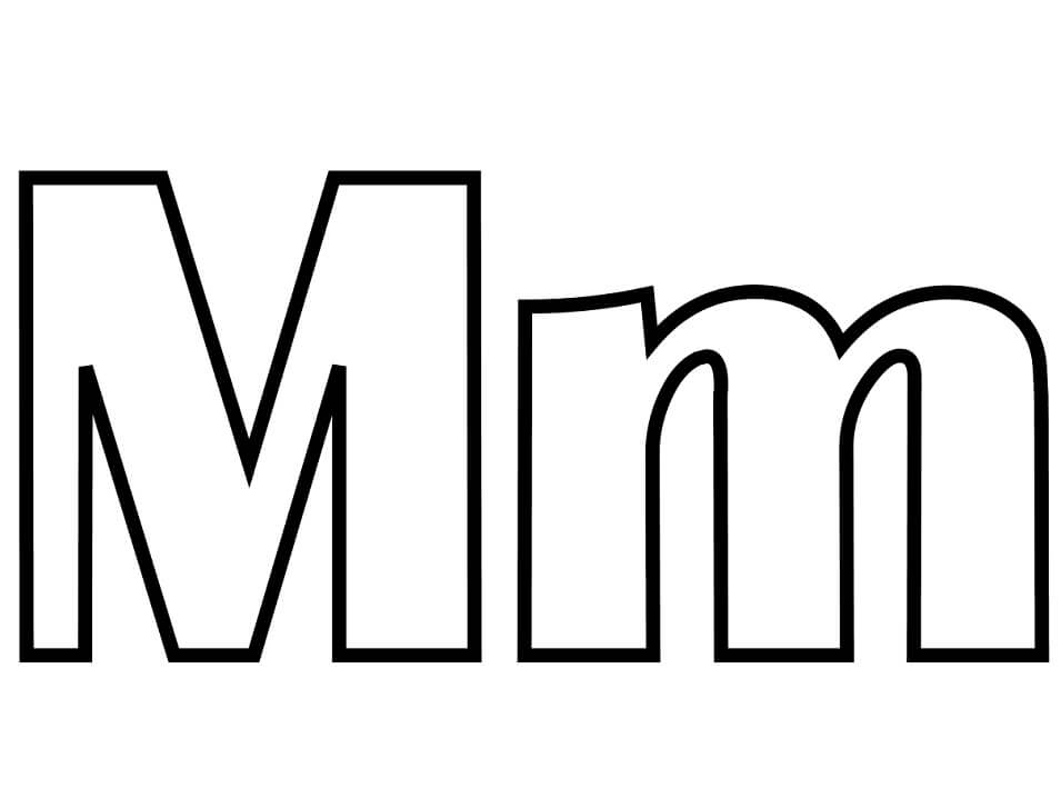 Letter M 2 Coloring Page