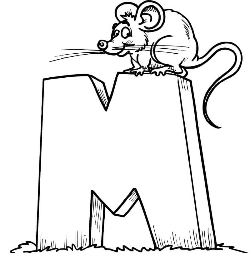 Letter M 3 Coloring Page