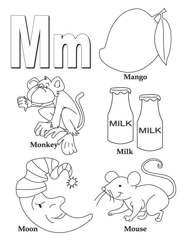 Letter M 4 Coloring Page