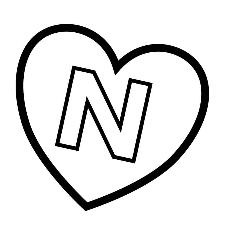 Letter N 1 Coloring Page
