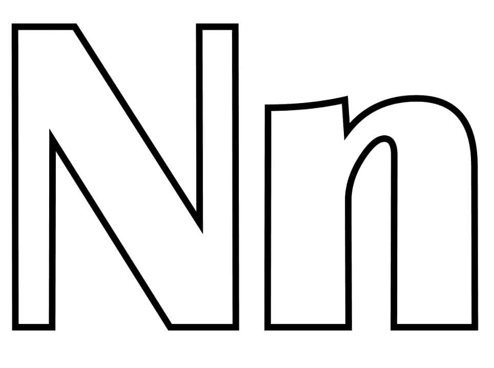 Letter N 3 Coloring Page