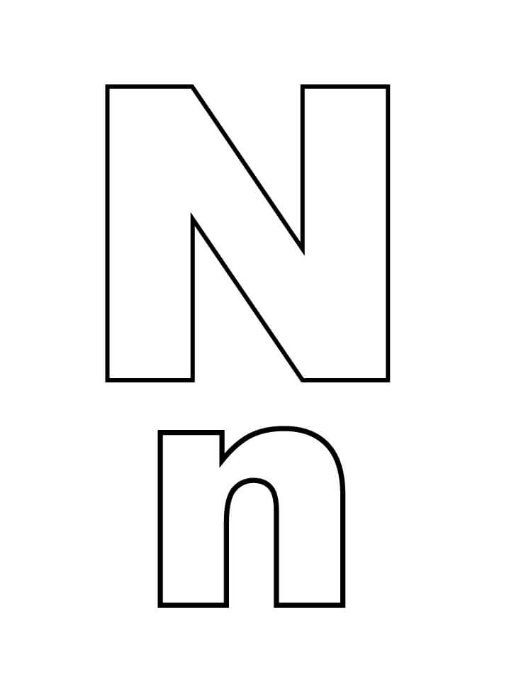 Letter N 6 Coloring Page