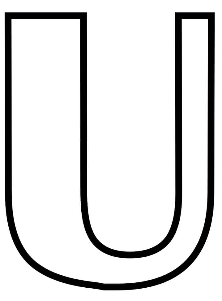 Letter U 3 Coloring Page