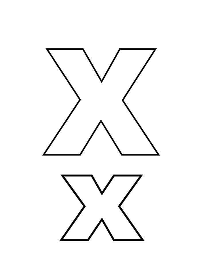 Letter X 2 Coloring Page