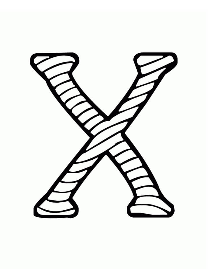 Letter X 3 Coloring Page