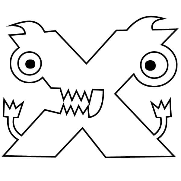 Letter X 4 Coloring Page