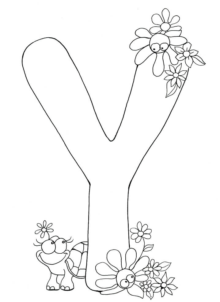 Letter Y 3 Coloring Page