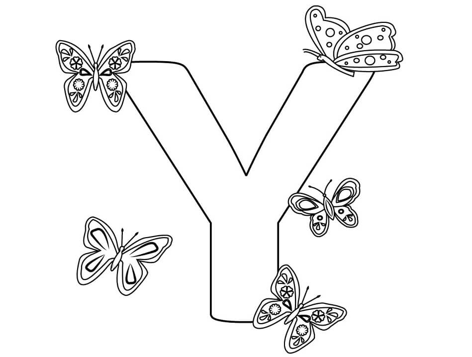 Letter Y 4 Coloring Page