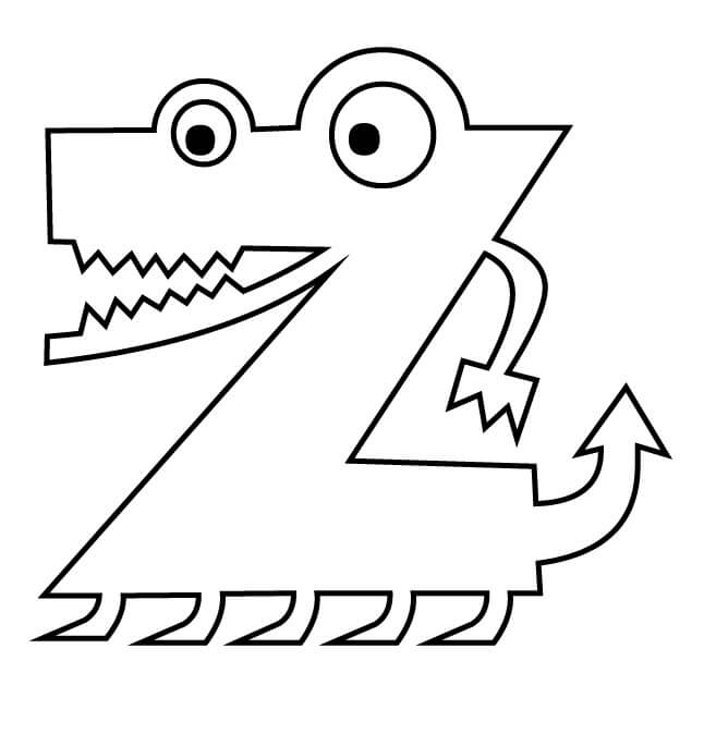 Letter Z 3 Coloring Page