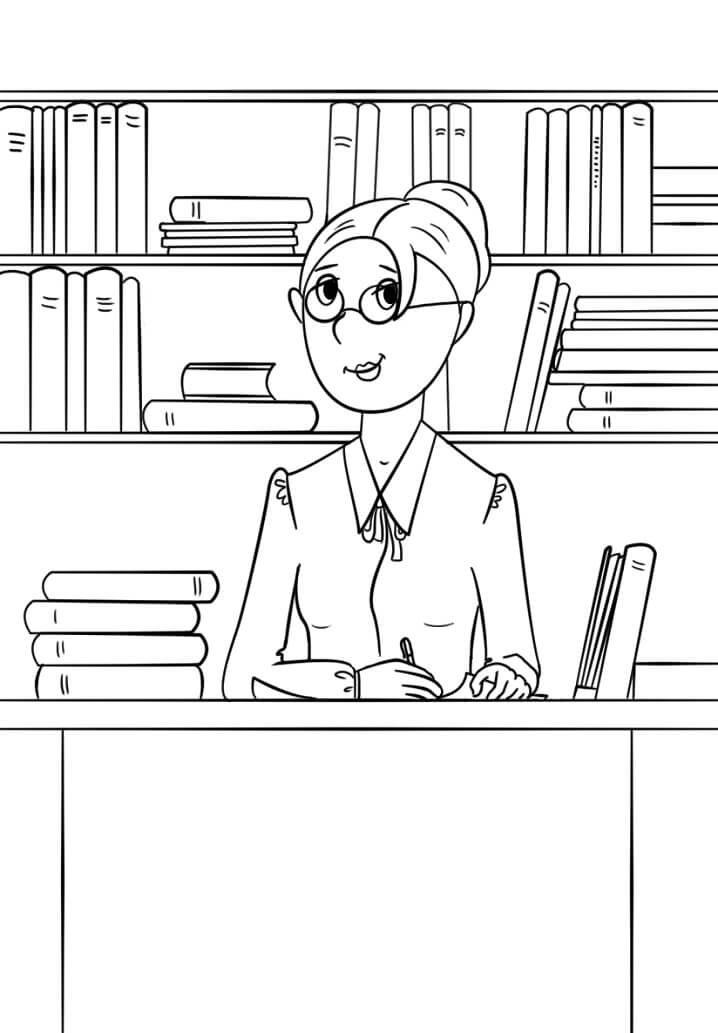 Librarian Coloring Page