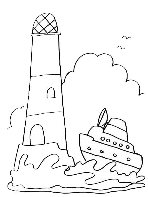 Lighthouse and Ship