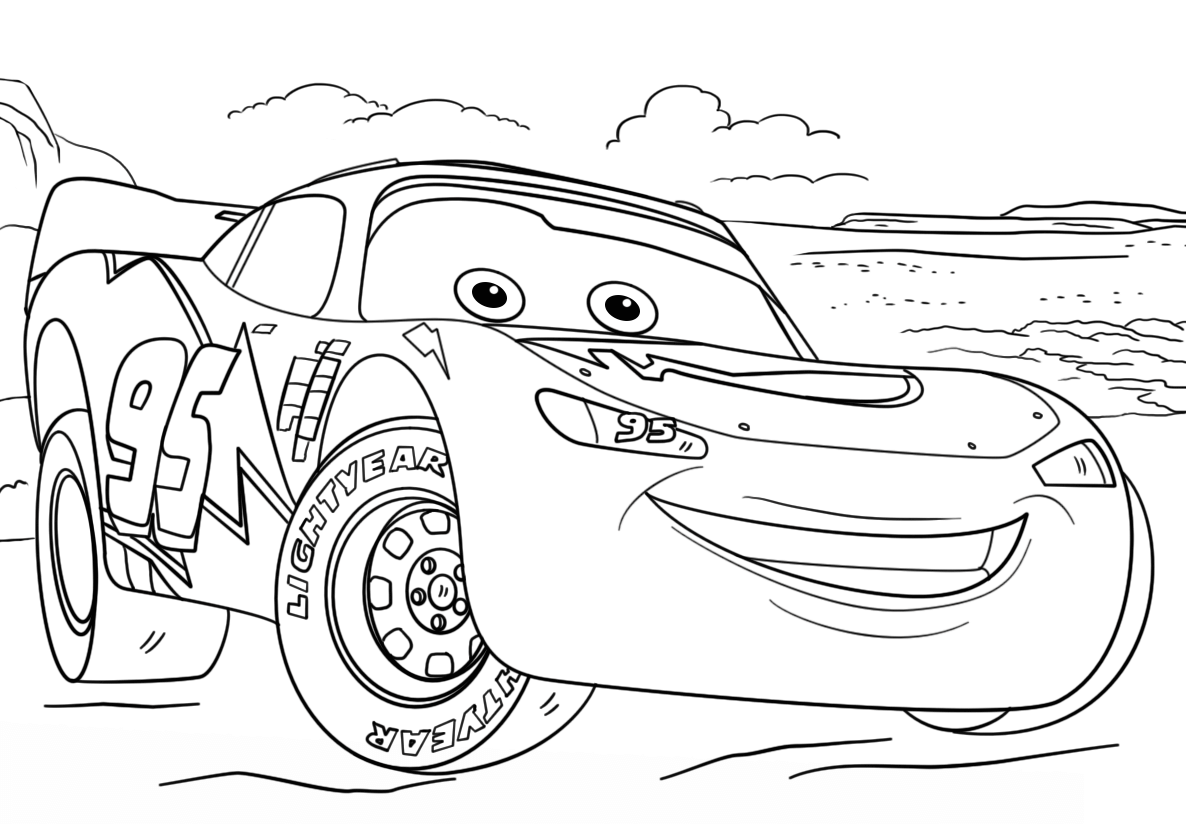 Lightning Mcqueen From Cars 200 20 Disney Coloring Pages   Coloring Cool