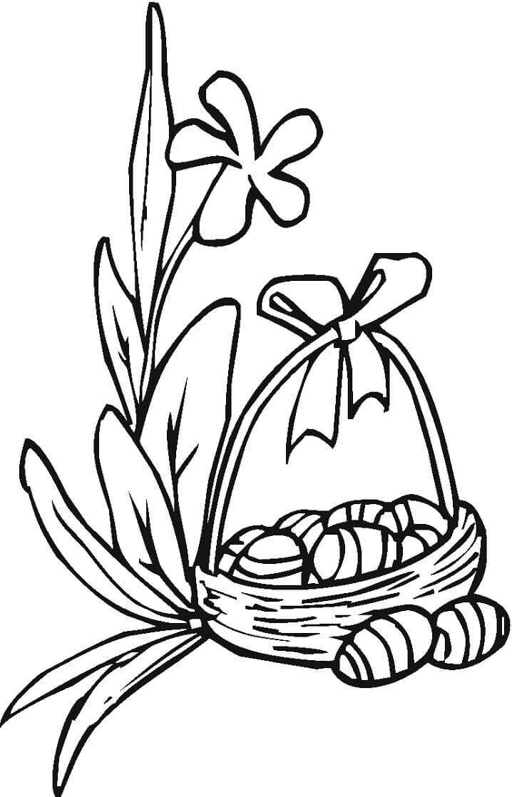 Lily with Easter Basket Coloring Page